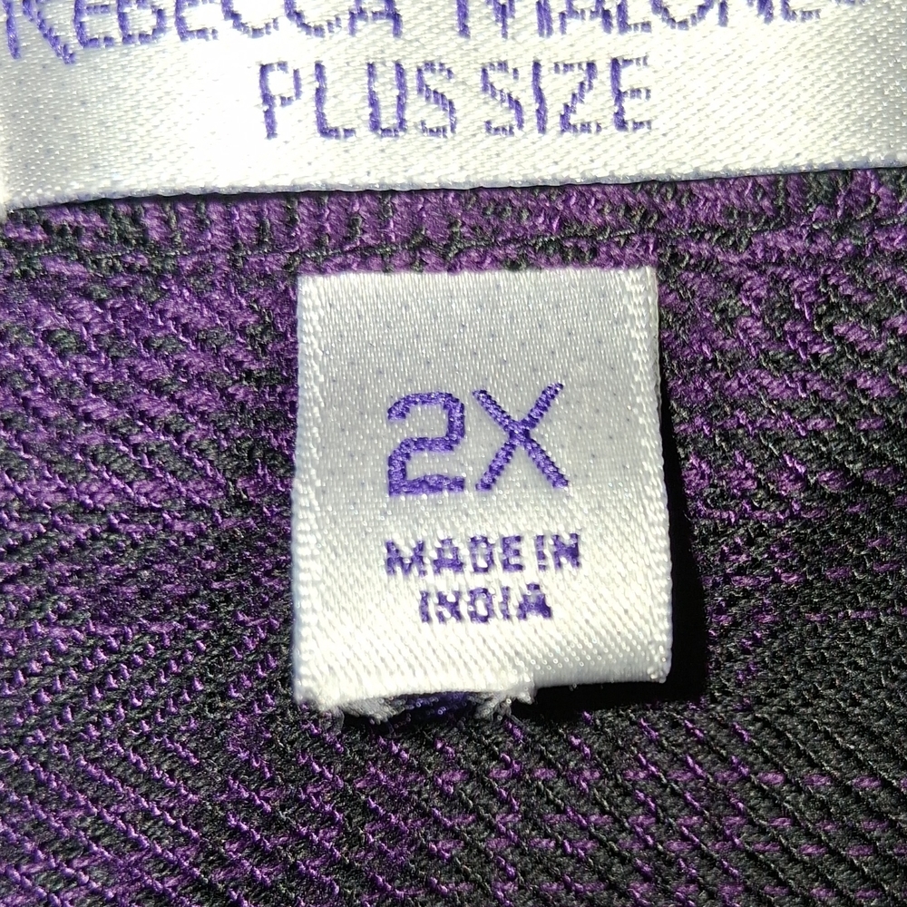 Rebecca Malone Purple Plaid Henley Tunic Top - Picture 4 of 7